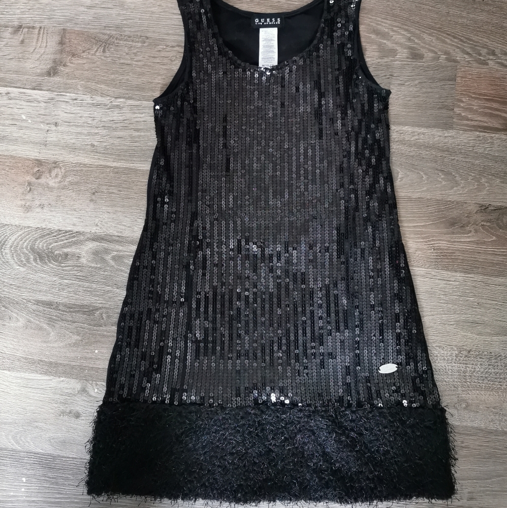 Guess girl dress size 10-12 black sparkle